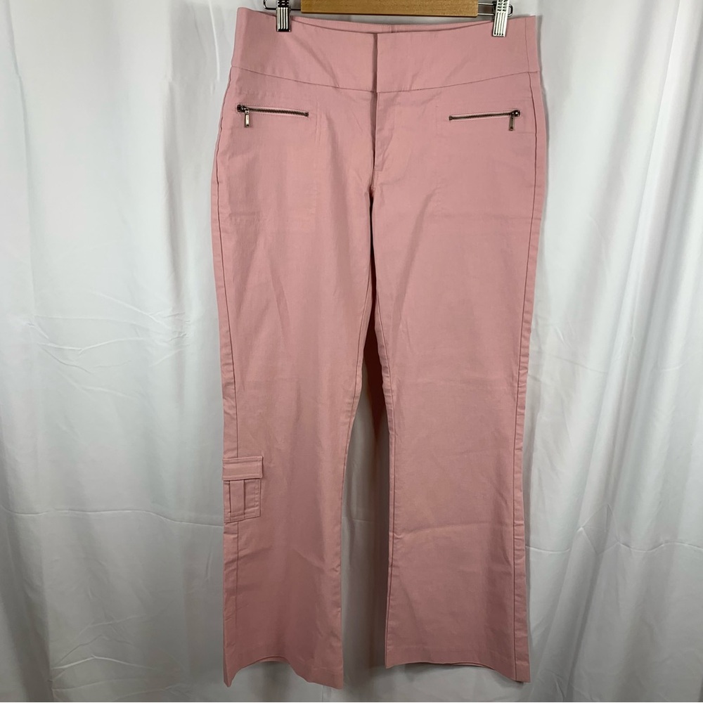 Ricki's Women's Pants Pink Bootcut Casual Size 10 Zip Front Pockets